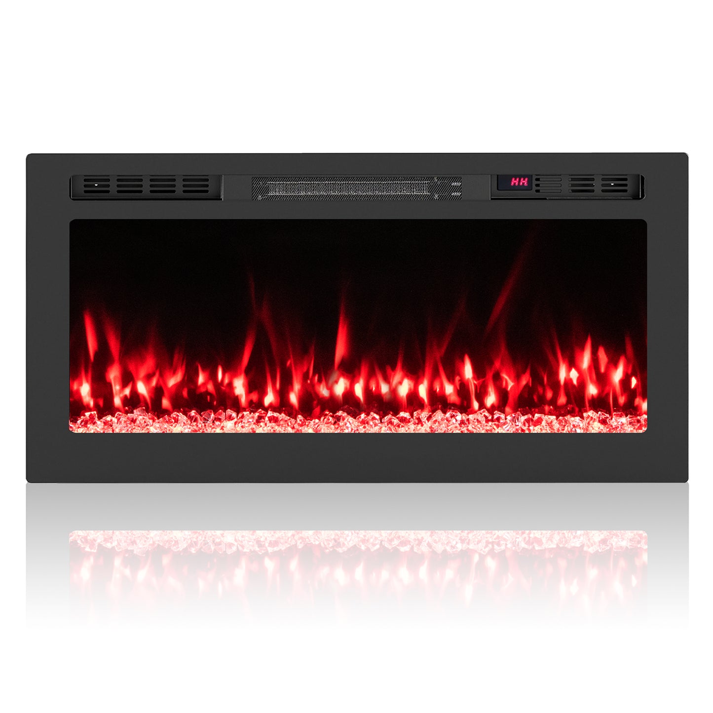 Smart WiFi Electric Fireplace Wall Mounted & Recessed 750W/1500W Heater-36 Inch, Black Fireplaces at Gallery Canada