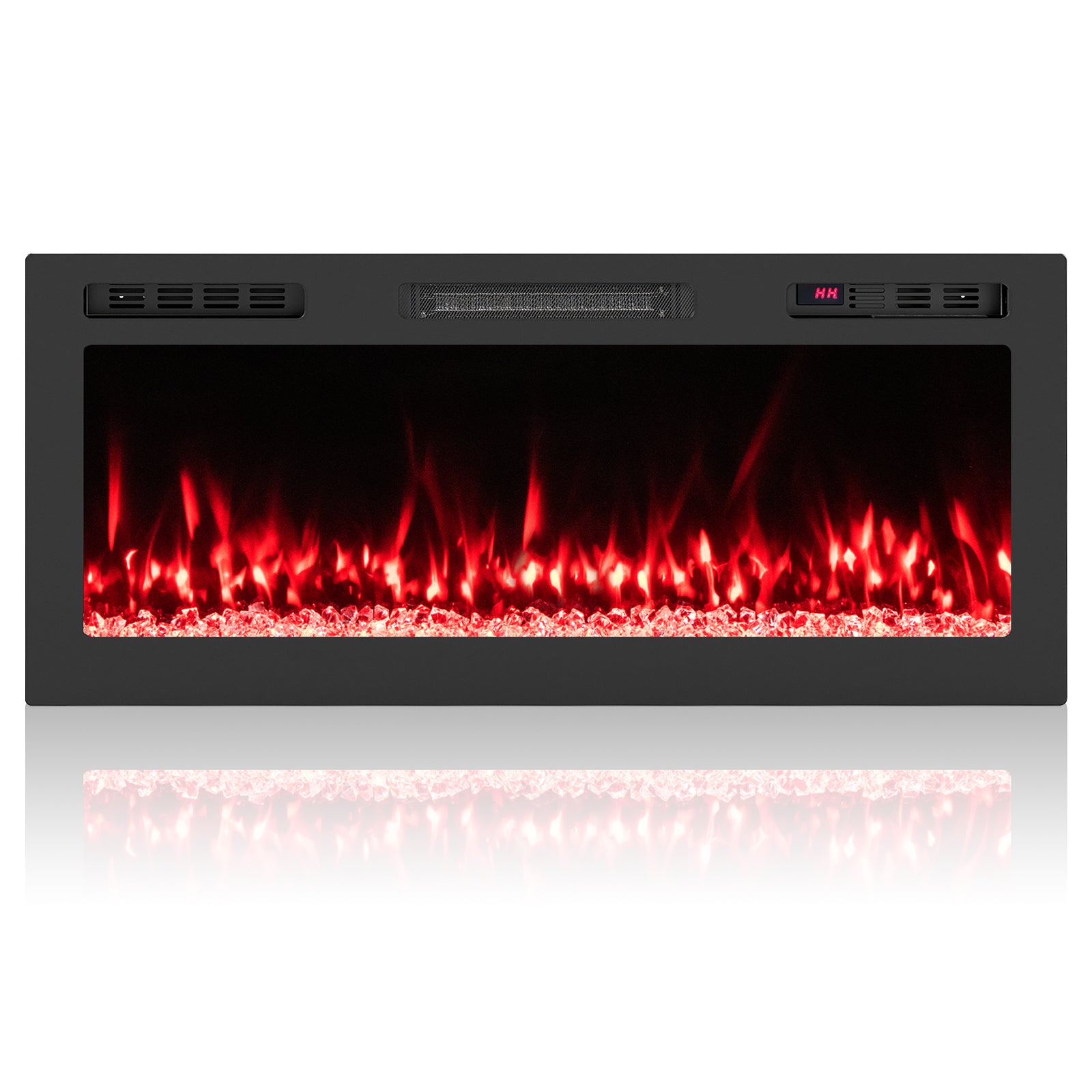 Smart WiFi Electric Fireplace, 42 Inch, Wall Mounted Recessed Heater, Black Fireplaces at Gallery Canada