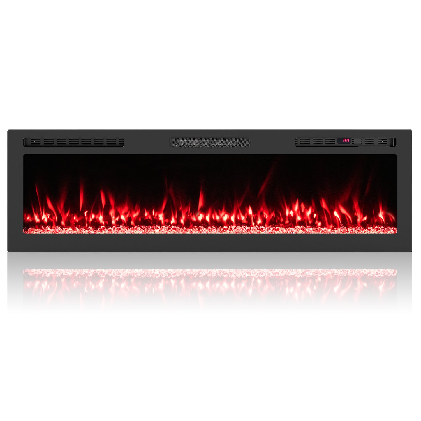 Smart WiFi Electric Fireplace Wall Mounted & Recessed 750W/1500W Heater-60 Inch, Black Fireplaces Black at Gallery Canada