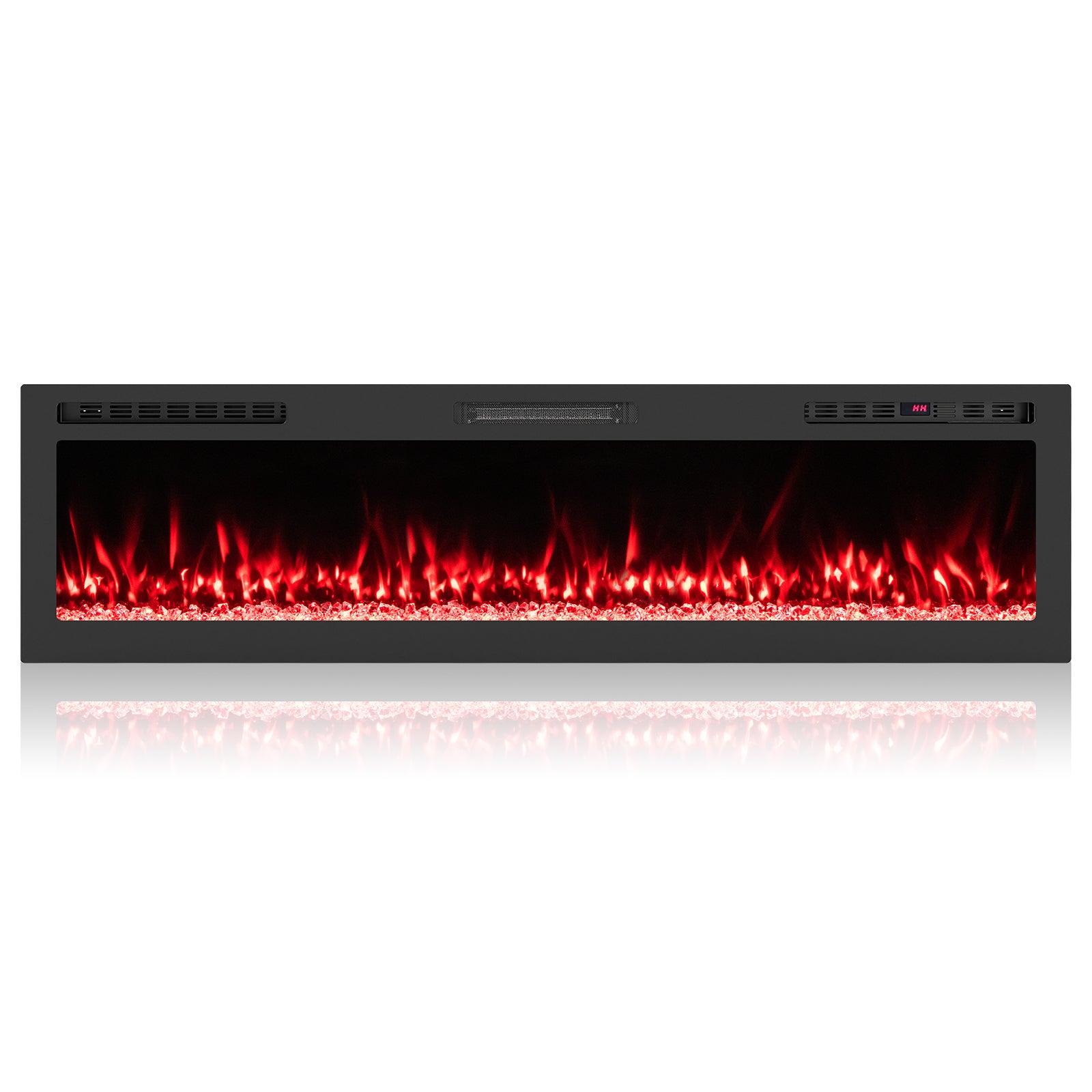 Smart WiFi Electric Fireplace Wall Mounted & Recessed 750W/1500W Heater-68 Inch, Black Fireplaces at Gallery Canada