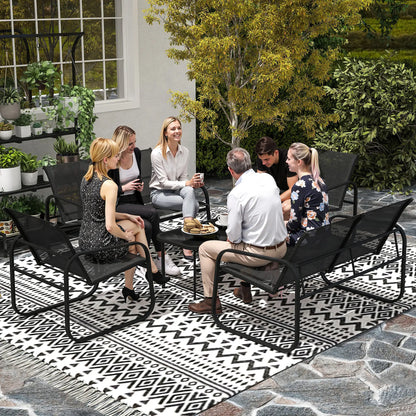 4 Piece Patio Furniture Set, 2 Loveseats, 2 Armchairs, Glass Table, Black Patio Furniture Sets at Gallery Canada