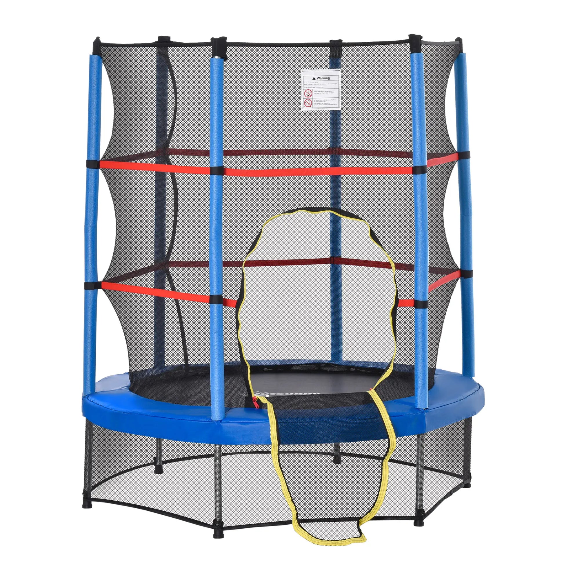 55" Kids Trampoline with Enclosure Net, Indoor/Outdoor, Age 3-6, Blue Trampolines at Gallery Canada