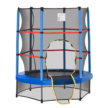 55" Kids Trampoline with Enclosure Net, Indoor/Outdoor, Age 3-6, Blue Trampolines at Gallery Canada