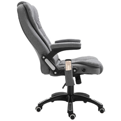 6 Point Vibrating Massage Chair, High Back Executive, Reclining, Swivel Wheels, Grey Massage Chairs at Gallery Canada