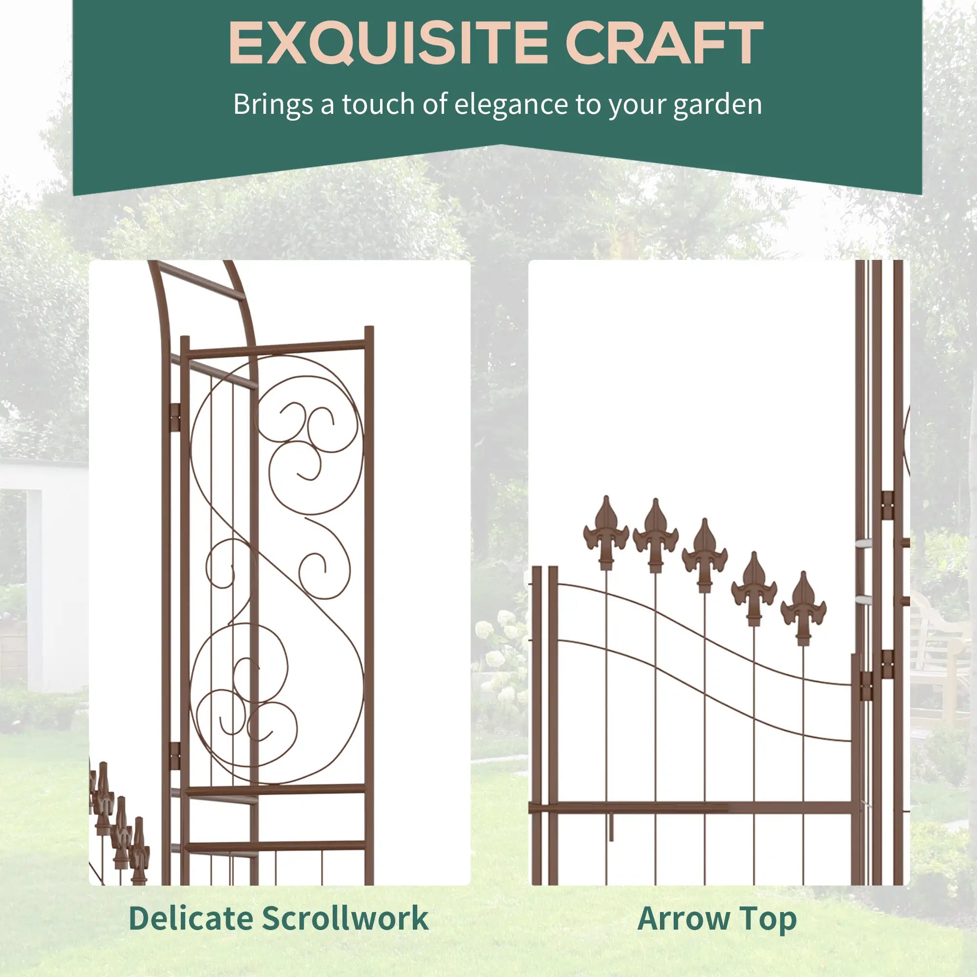 7ft Metal Garden Arch Trellis, Outdoor Arbor for Climbing Plants Garden Arches at Gallery Canada