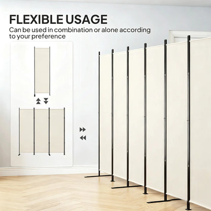 6 Ft Folding Room Divider, Portable Privacy Screen, Beige Room Dividers at Gallery Canada