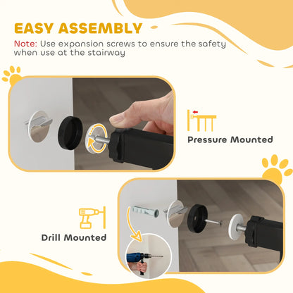Pet Gate with Door, 30 Inch Tall, Includes Extensions Kit, Black Houses, Kennels & Pens at Gallery Canada