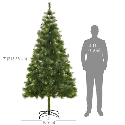 7 FT Artificial Pine Christmas Tree, 505 Branches, Green Artificial Christmas Trees at Gallery Canada