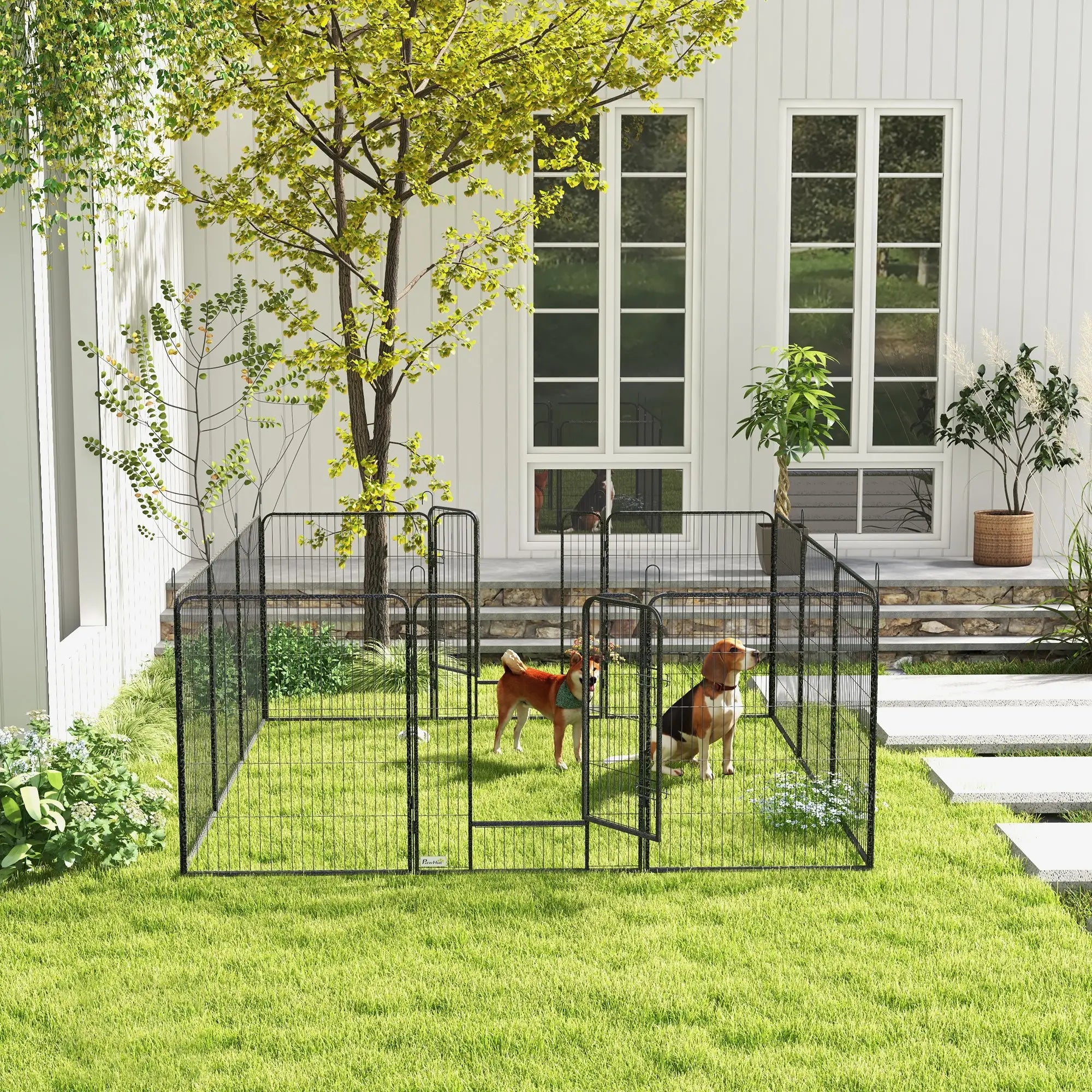 Dog Pen With Gate, 12 Panels Puppy Playpen, 39