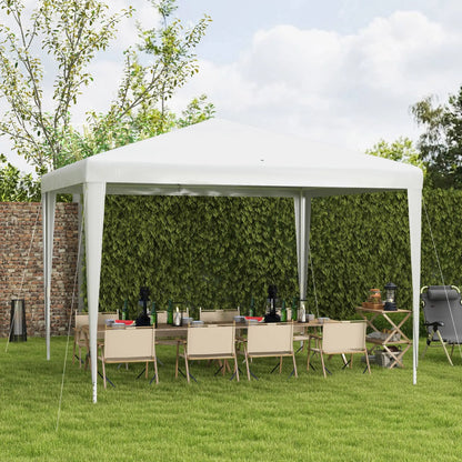 Tente de fête portable 10x10 pieds, Canopée de jardin pliante, Abri extérieur, Blanc