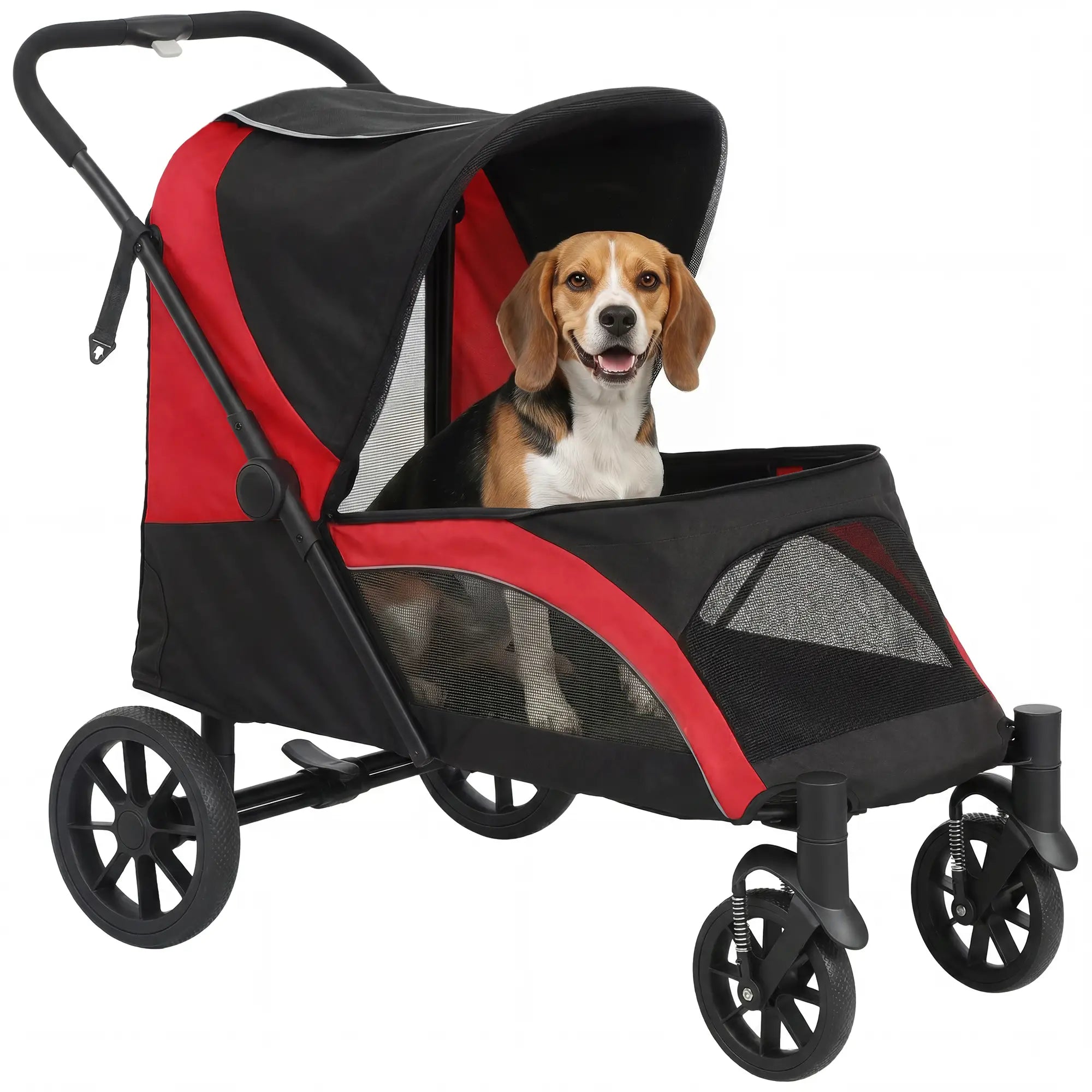 Foldable Pet Stroller, Large Dogs, Four Big Wheels, Black Dog Bike Trailers & Strollers at Gallery Canada