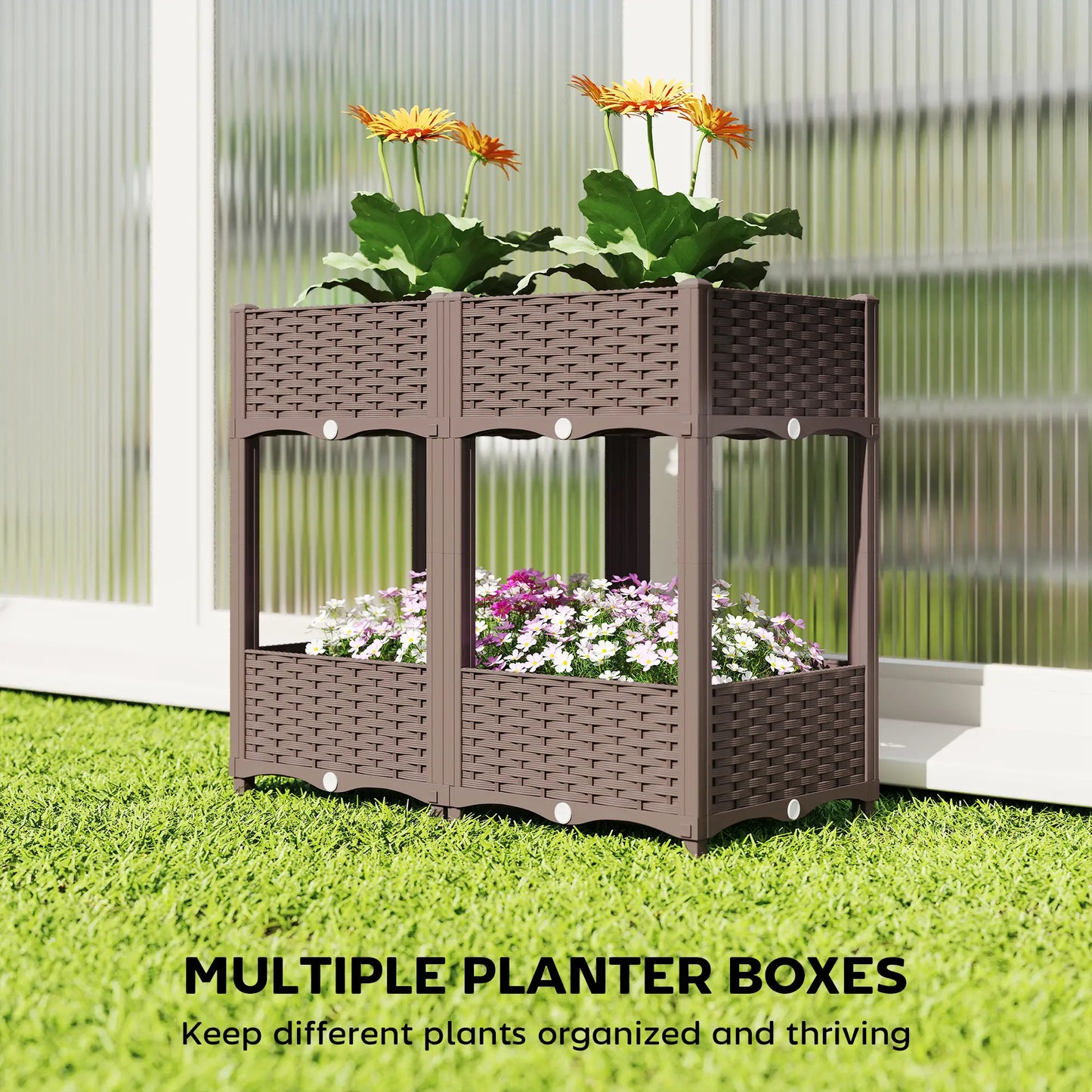 Plastic Raised Garden Bed With Legs, Self Watering Planter Boxes Elevated Garden Beds at Gallery Canada