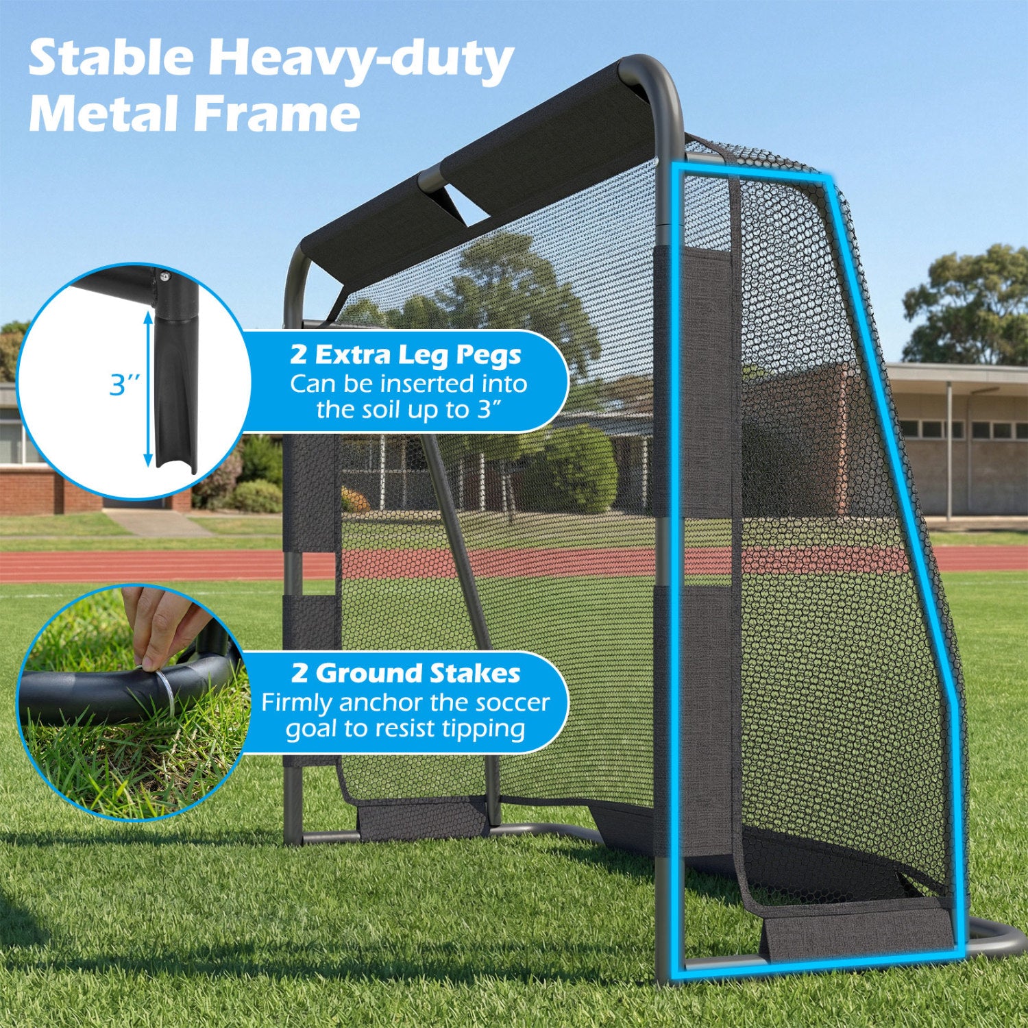 6 Ft X 4 Ft Metal Soccer Goal Set, With Net And Anchoring System Sport Equipments at Gallery Canada