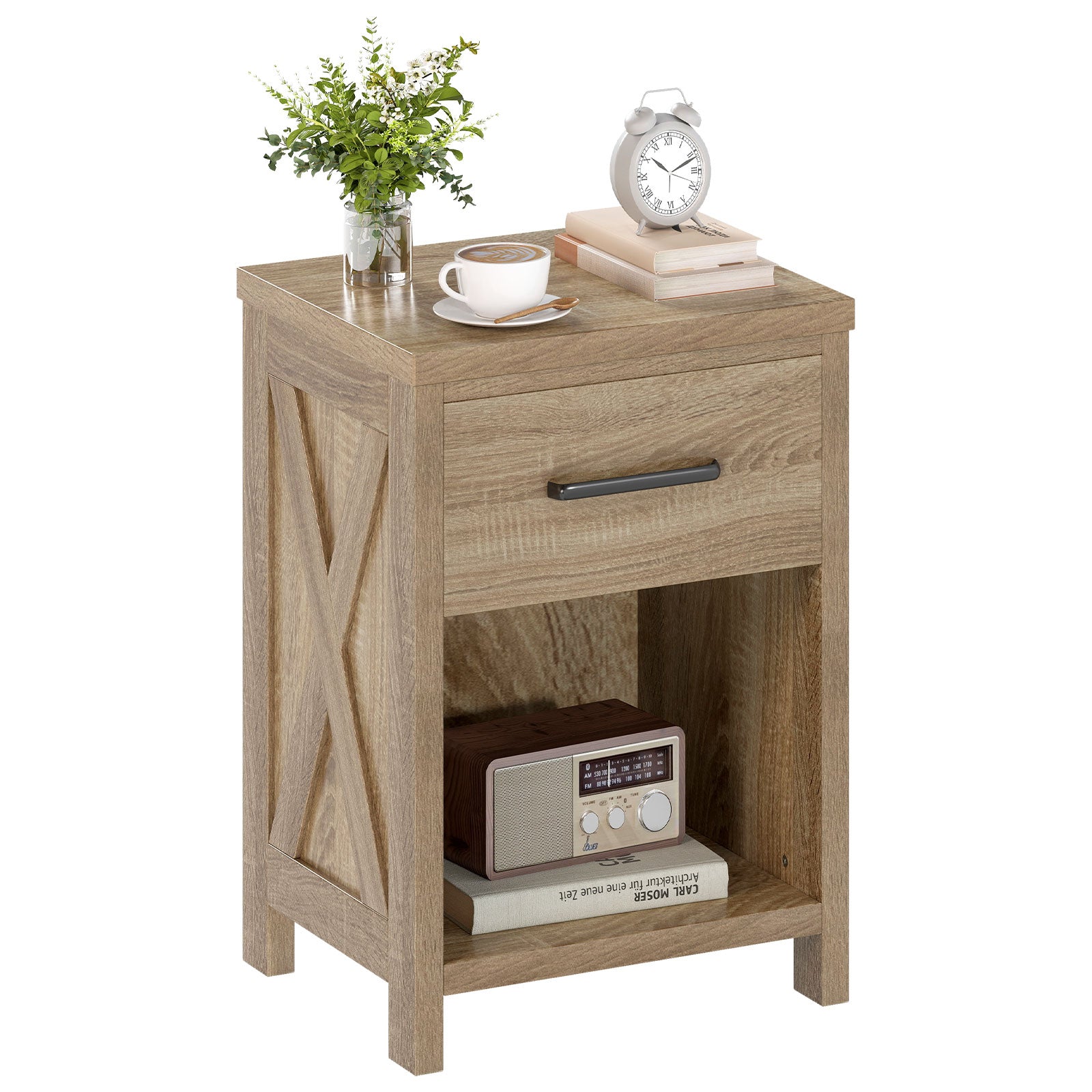 Nightstand With Drawer And Shelf, Natural End & Side Tables at Gallery Canada