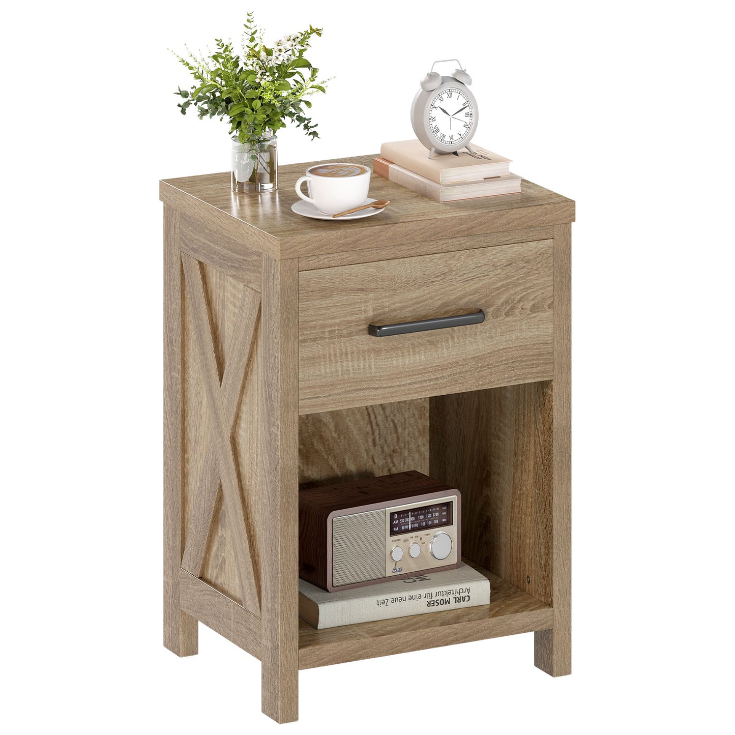 Nightstand With Drawer And Shelf, Natural End & Side Tables at Gallery Canada