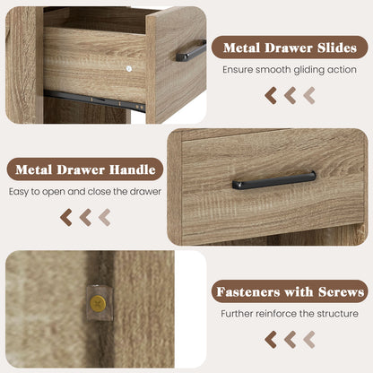 Nightstand With Drawer And Shelf, Natural End & Side Tables at Gallery Canada