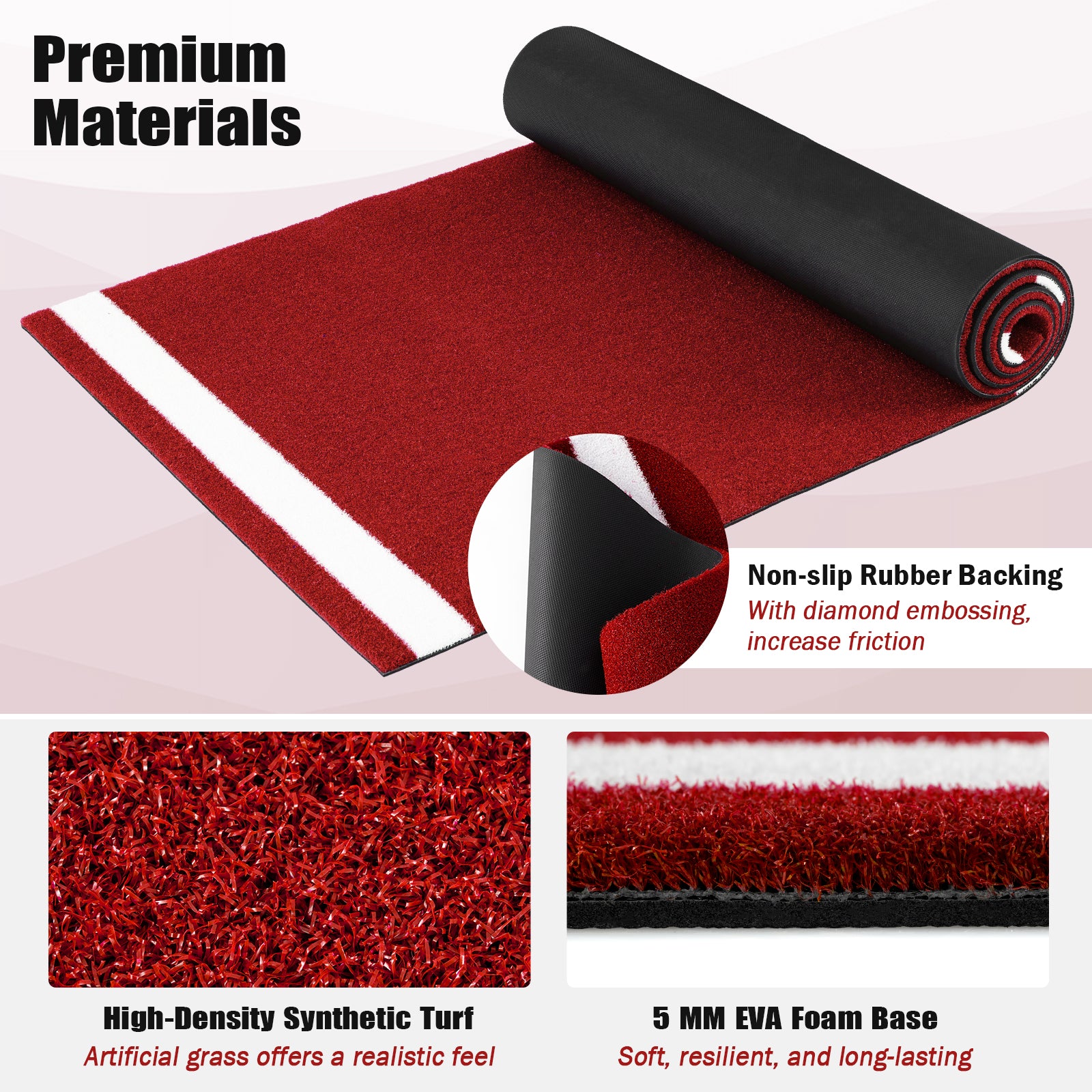 Softball Pitching Mat, 10 x 3 Feet, Training Aid, Red Golf at Gallery Canada