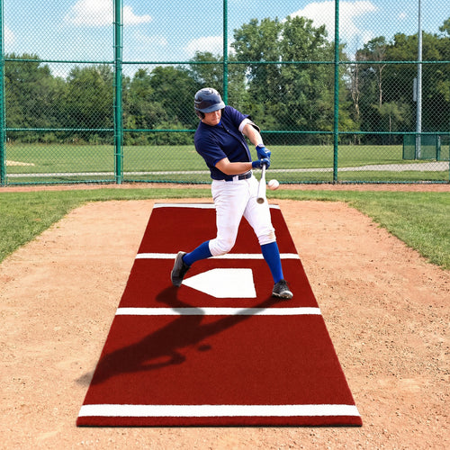 Softball Pitching Mat, 10 x 3 Feet, Training Aid, Red
