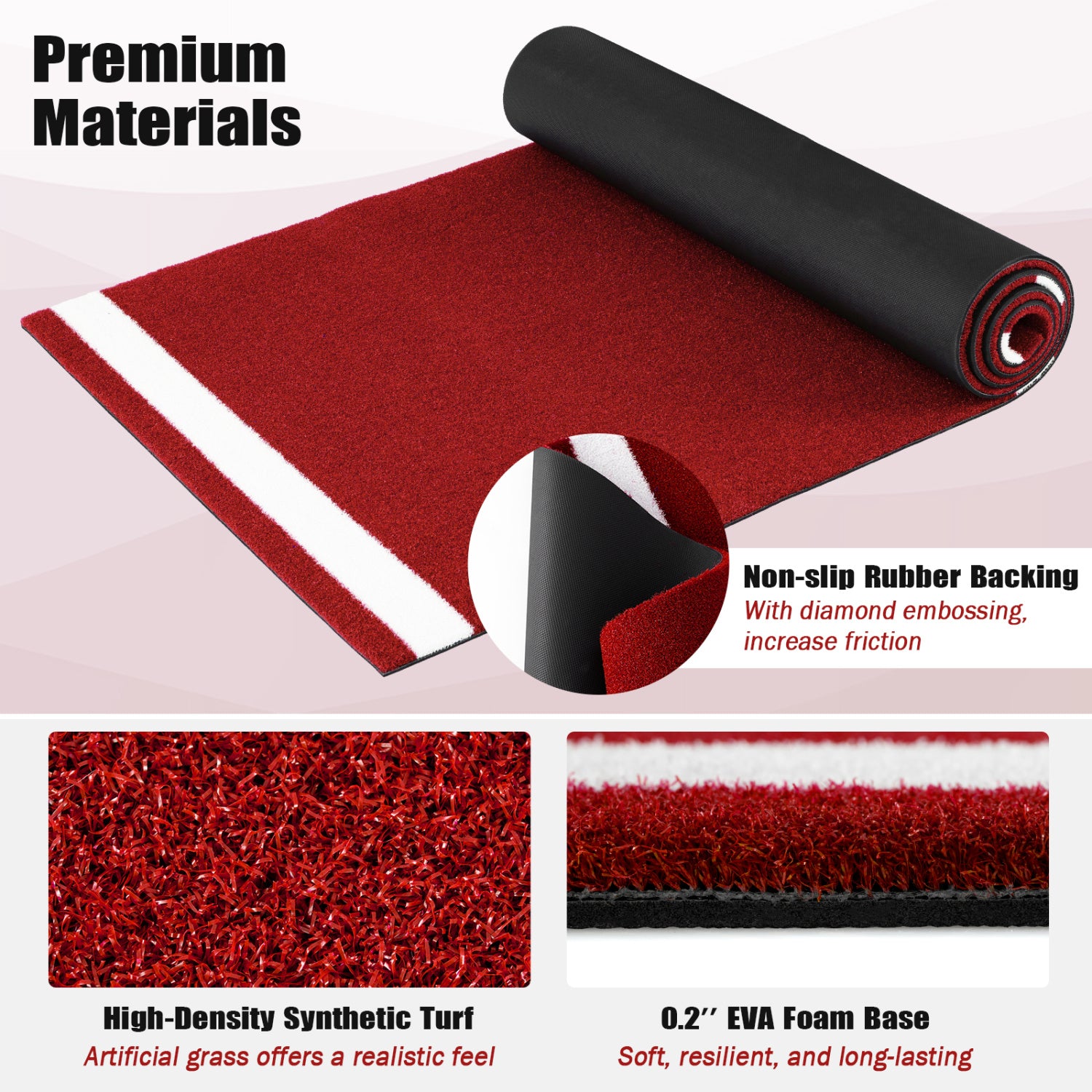 Softball Pitching Mat, 10 x 3 Feet, Training Aid, Red Golf at Gallery Canada