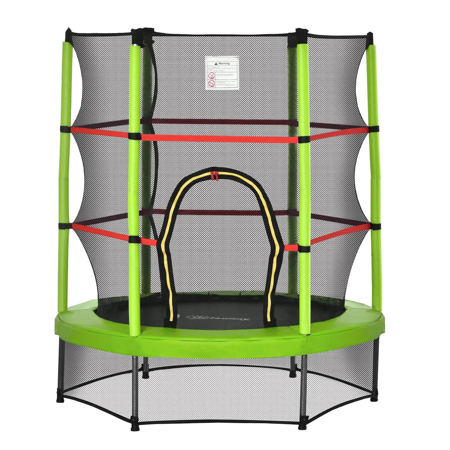 55 Inch Kids Trampoline with Enclosure Net, Indoor Outdoor, Green Trampolines Green, Black at Gallery Canada