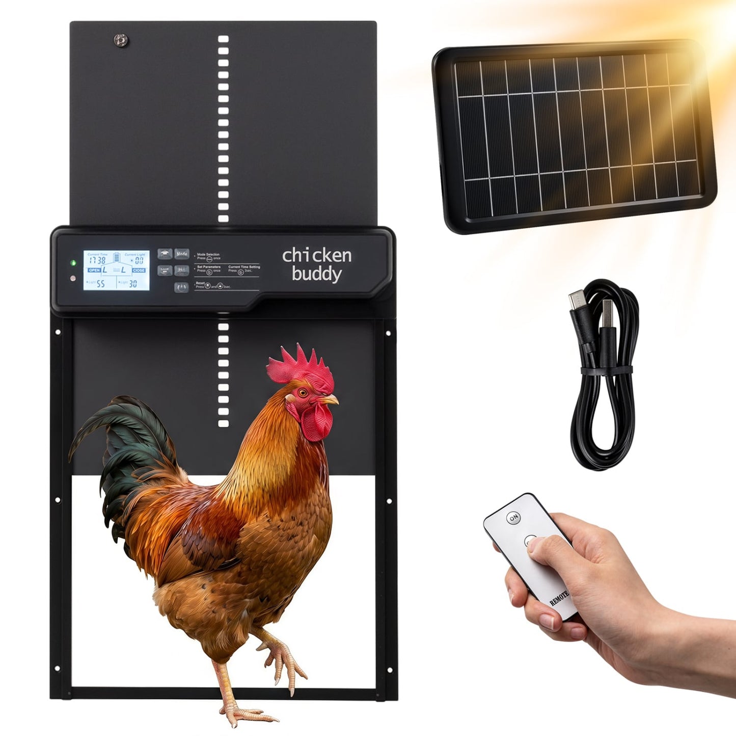 Porte automatique solaire pour poulailler