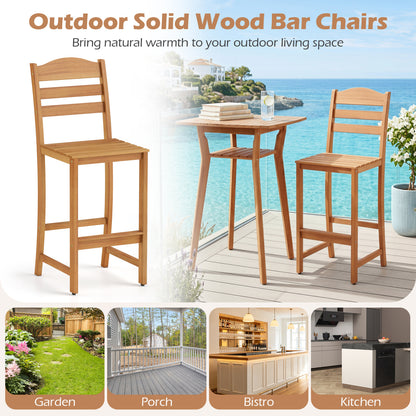 Solid Acacia Wood Bar Stools Heavy-duty Outdoor Barstools with 400 LBS Max Load Patio Bar Furniture at Gallery Canada