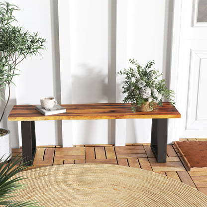 Solid Acacia Wood Patio Bench Dining Bench Seating Bench Outdoor Benches at Gallery Canada