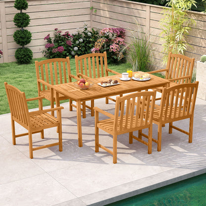 Solid Acacia Wood Patio Chairs Set of 2, Natural Patio Dining Chairs at Gallery Canada