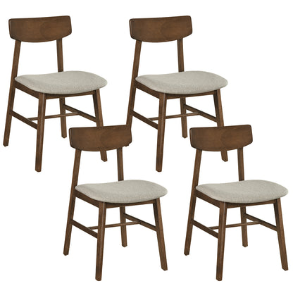 Rubber Wood Dining Chairs, Set of 4, Curved Backrest, Walnut Dining Chairs at Gallery Canada