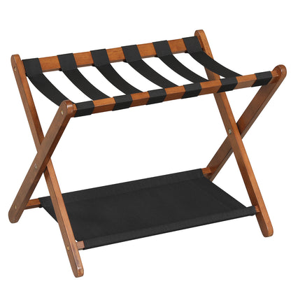 Solid Rubberwood Folding Luggage Rack With Nylon Shelves Shoe Racks & Storage Benches at Gallery Canada