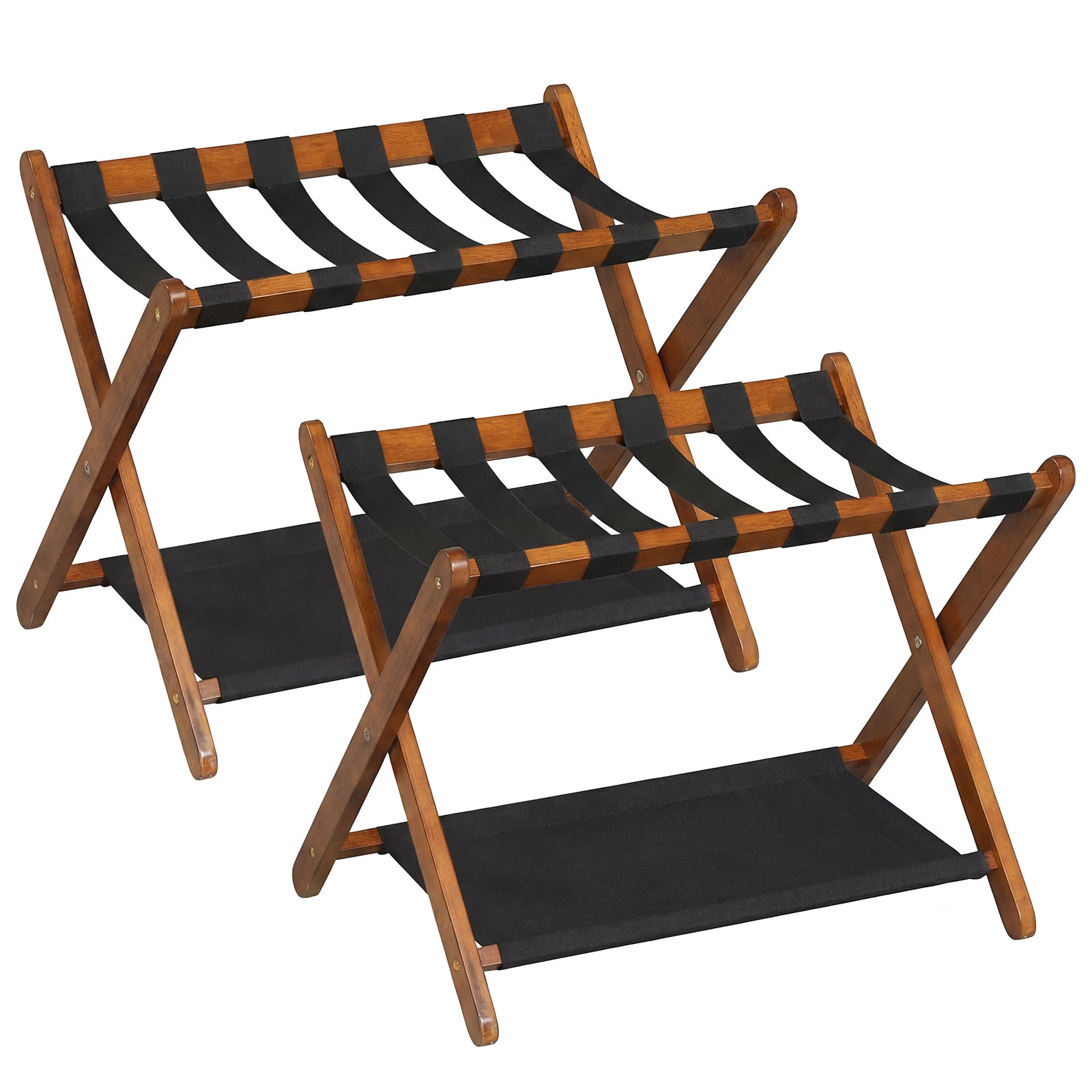 Solid Rubberwood Folding Luggage Rack, Nylon Shelves, Set Of 2 Shoe Racks & Storage Benches Options at Gallery Canada