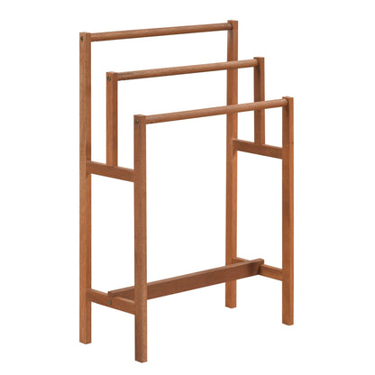 Solid Wood 3-Tier Towel Rack, Teak Oil Finish, Natural Towel Racks at Gallery Canada