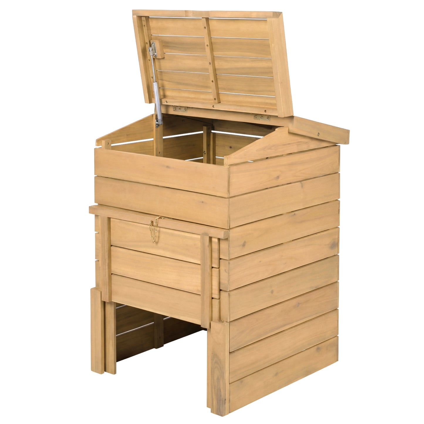 Compost Bin, Lockable Sliding Door, Flip-Top, Garden, Solid Wood, Natural Garden Tools at Gallery Canada