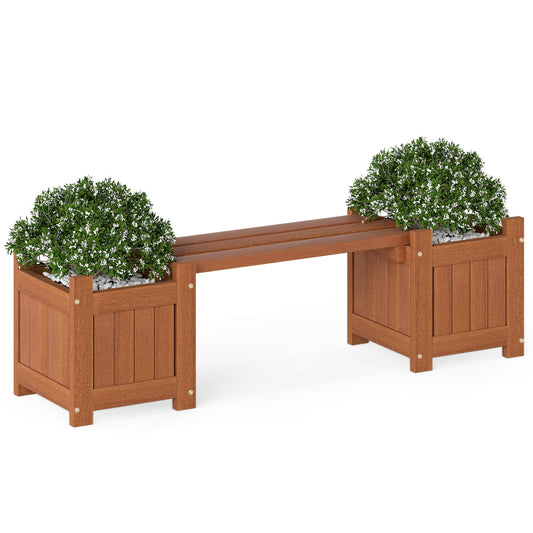 Solid Wood Flower Box, Mini Outdoor Planter Boxes With Bench Outdoor Benches Options at Gallery Canada