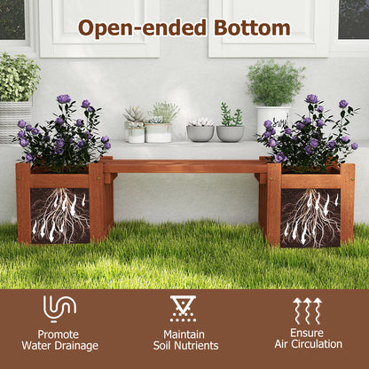 Solid Wood Flower Box Mini Outdoor Planter Boxes with Bench Outdoor Benches at Gallery Canada