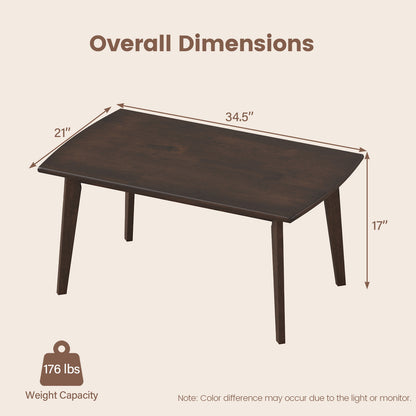 Solid Wood Modern Coffee Table, Tapered Legs, Walnut Coffee Tables at Gallery Canada