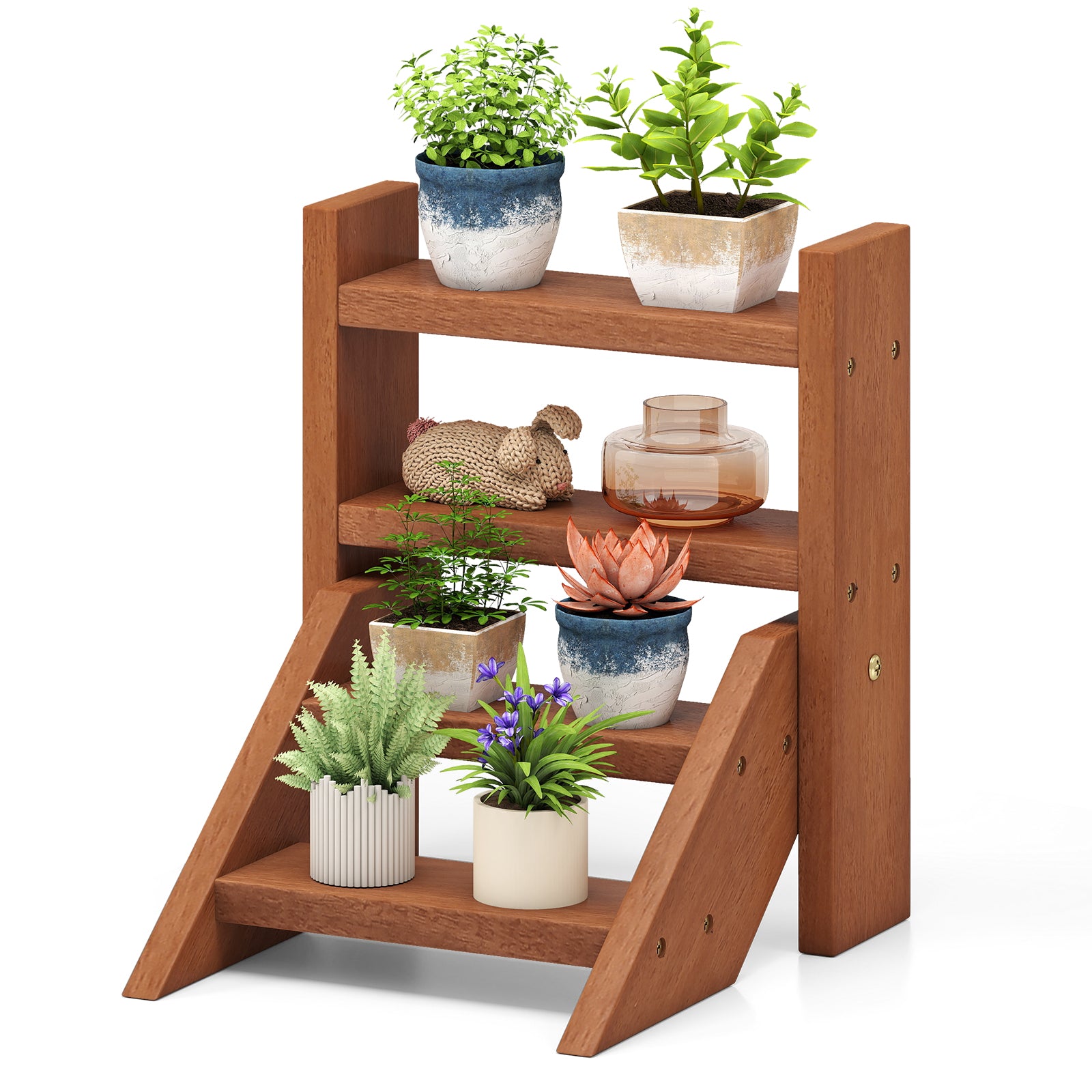 Solid Wood Plant Stand, Flowerpots And Succulents, Natural Plant Stands Natural at Gallery Canada