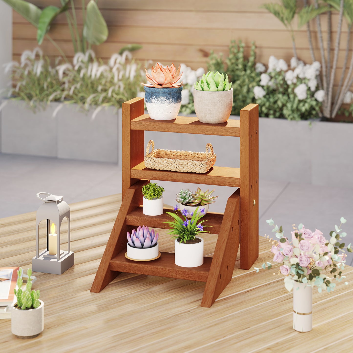 Solid Wood Plant Stand for Flowerpots and Succulents, Natural Plant Stands at Gallery Canada
