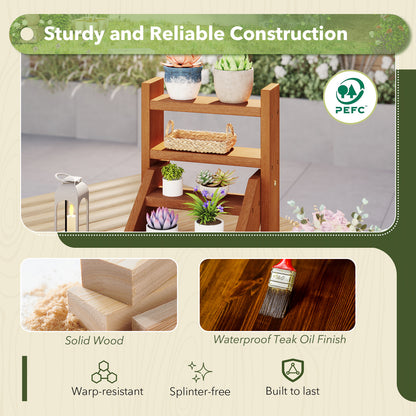 Solid Wood Plant Stand for Flowerpots and Succulents, Natural Plant Stands at Gallery Canada