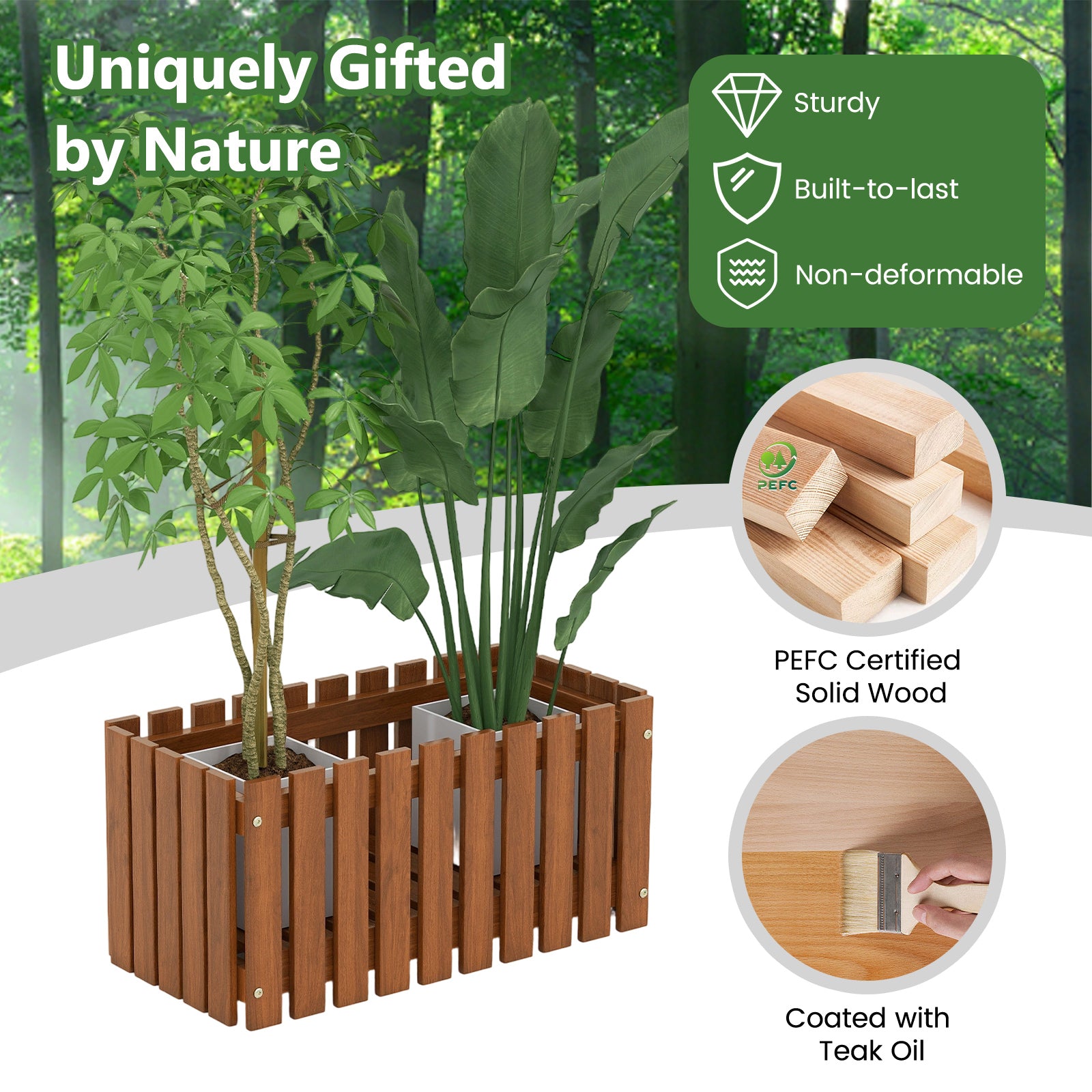 Solid Wood Raised Garden Bed for Flower and Vegetable, Natural Raised Garden Beds at Gallery Canada