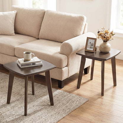 Solid Wood Square End Table, Thickened Top, Curved Edge, Walnut End & Side Tables at Gallery Canada