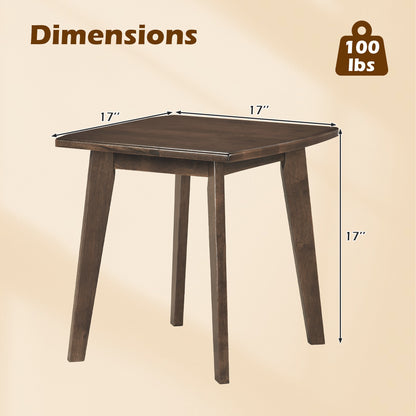 Solid Wood Square End Table, Thickened Top, Curved Edge, Walnut End & Side Tables at Gallery Canada