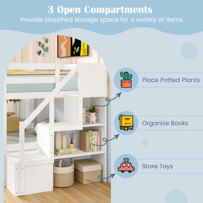 Solid Wood Twin Over Full Low Bunk Bed, White Bunk Bed Frame at Gallery Canada