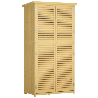 3' x 5' Wooden Garden Storage Shed, Asphalt Roof, 2 Large Doors, Natural Sheds Natural at Gallery Canada