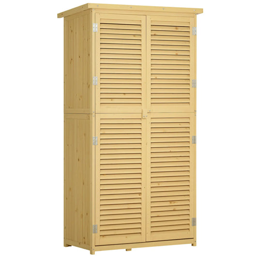 3' x 5' Wooden Garden Storage Shed, Asphalt Roof, 2 Large Doors, Natural Sheds Natural at Gallery Canada