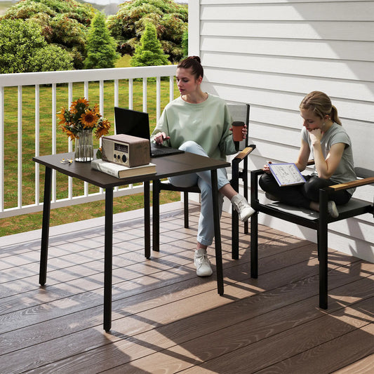 Patio Dining Table, Umbrella Hole, 4-Person, Aluminum Legs, 31.5" x 31.5", Brown Patio Dinning Tables Brown, Black at Gallery Canada