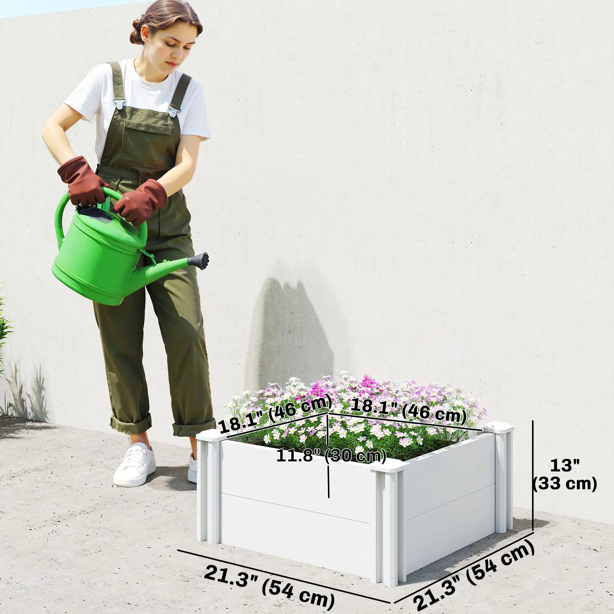 Modular Raised Garden Bed Kit, 2 x 2 x 1ft, White Raised Garden Beds at Gallery Canada