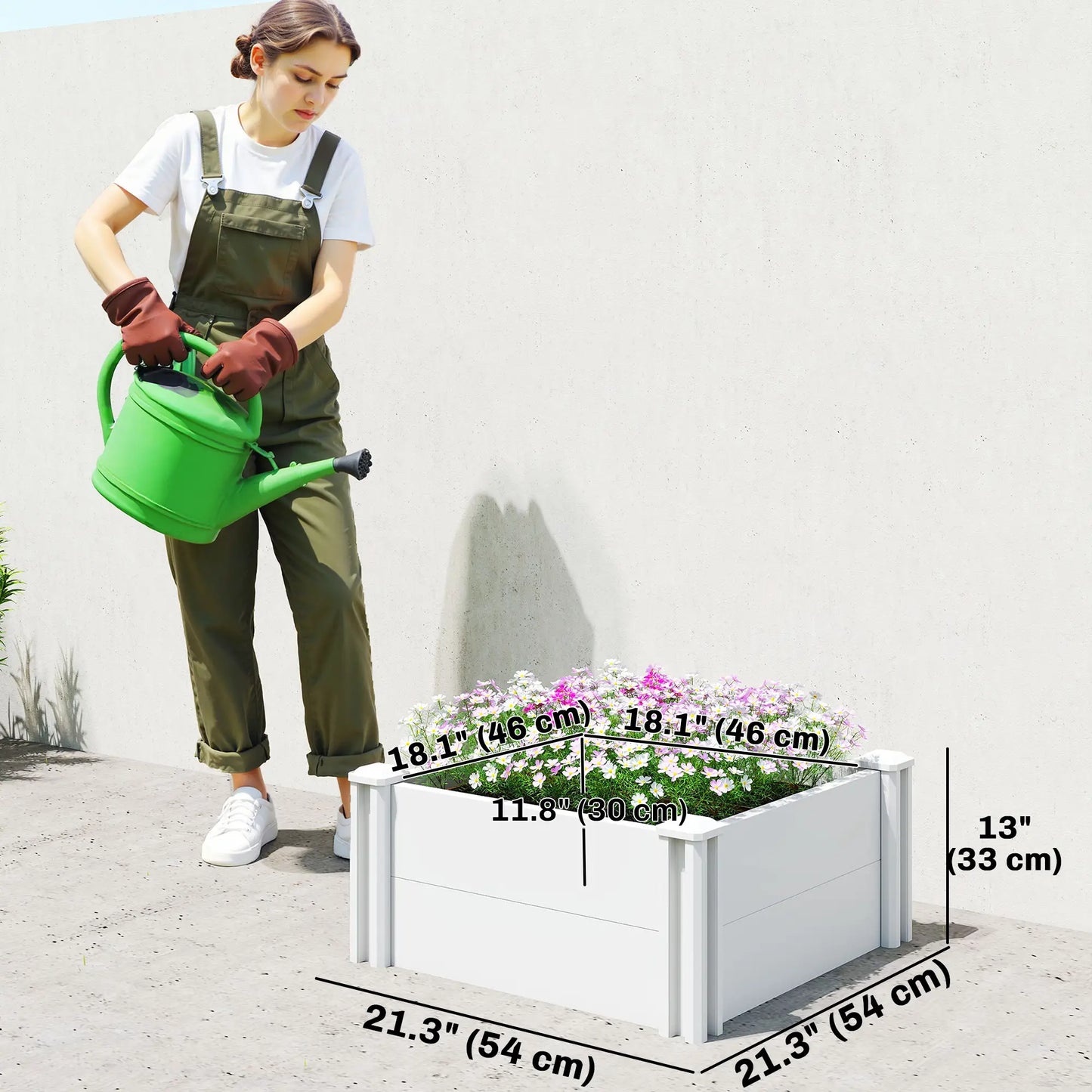 Modular Raised Garden Bed Kit, 2 x 2 x 1ft, White Raised Garden Beds at Gallery Canada