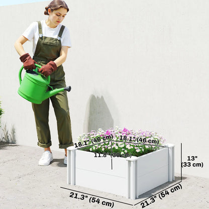 Modular Raised Garden Bed Kit, 2 x 2 x 1ft, White Raised Garden Beds at Gallery Canada