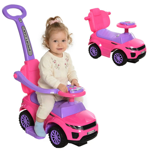 2 in 1 Kid Ride on Car, Push Stroller, 1-3 Years, Pink Push Cars for Toddlers Pink and Purple at Gallery Canada